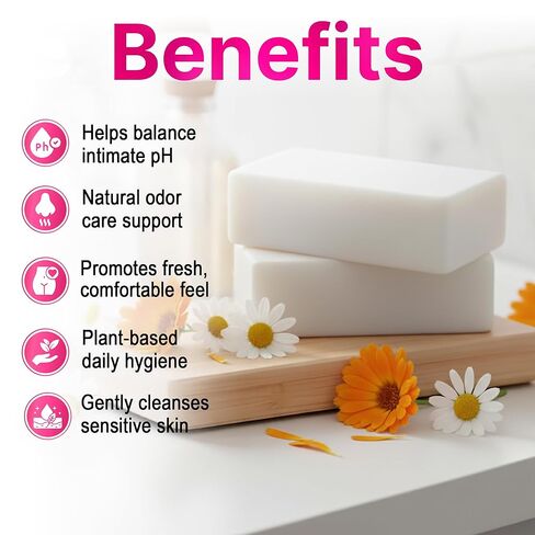 Yoni Soap for Vaginal Intimate Feminine Wash - Advanced pH Balance & Odor Care Control Hydration Complex - Natural Korean Cold-Pressed Vegan Formula with Aloe Vera, Chamomile & Calendula - 2 Pack in Saudi Arabia