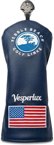 Vesperlux Embroidery Golf Head Covers, Pebble Beach American Flag Design, Anti-Slip Waterproof, Universal Fit for Most Golf Clubs, Driver Fairway Wood Hybrid, Golf Accessories in Saudi Arabia