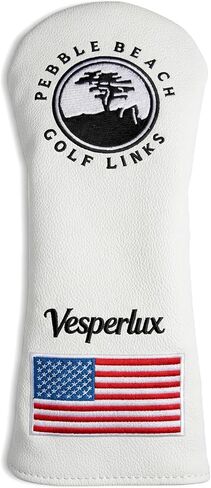 أغطية رأس الجولف المطرزة Vesperlux، تصميم العلم الأمريكي لشاطئ بيبل، مضادة للانزلاق ومقاومة للماء، تناسب عالمي لمعظم نوادي الجولف، هجين خشبي للسائق، ملحقات الجولف in Kuwait
