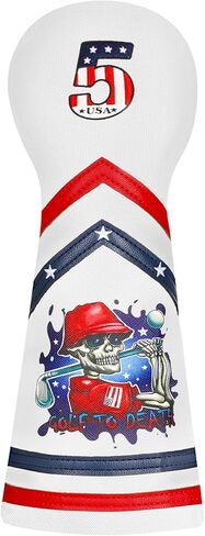 Golf Club Headcover for Drivers, Fairway Woods, Hybrid/Rescue Funny Style Premium Leather Golf Headcovers Set with Embroidery Tags in Saudi Arabia