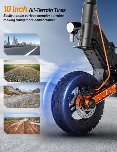 JOYOR S5-Z Electric Scooter, 1200W Peak Motor 48V Battery Up to 34 Miles Long Range 37MPH, 10 inch All-Terrain Folding E Scooter for Adults, Dual Shock Absorption & Double Braking UL Certification in Saudi Arabia