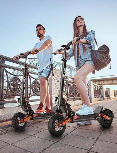 JOYOR S5-Z Electric Scooter, 1200W Peak Motor 48V Battery Up to 34 Miles Long Range 37MPH, 10 inch All-Terrain Folding E Scooter for Adults, Dual Shock Absorption & Double Braking UL Certification in Saudi Arabia