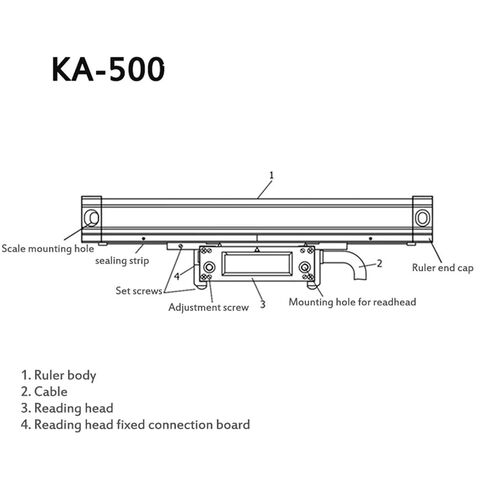 KA-500 70-520 أجهزة استشعار خطية رفيعة، جهاز تشفير رفيع لعرض قراءات DRO، قطعة واحدة (KA-500-370mm) in Kuwait