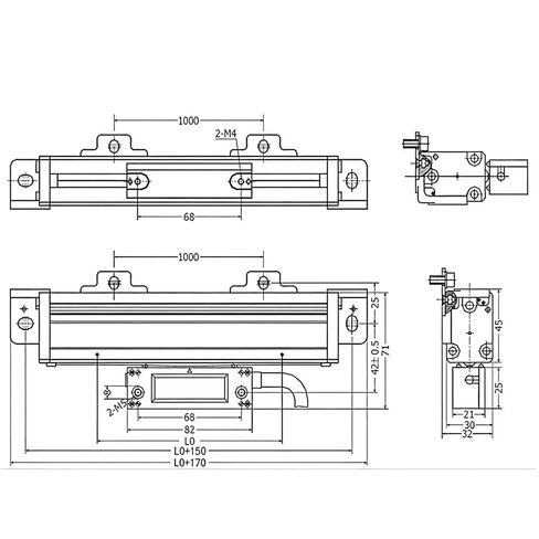 KA-600 1000/1500 مم 1 ميكرون RS422 DRO أجهزة الاستشعار الخطية، 0.001 مم التشفير البصري لمخرطة الطحن، 1 قطعة (KA600-1300mm-1uRS422) in Kuwait