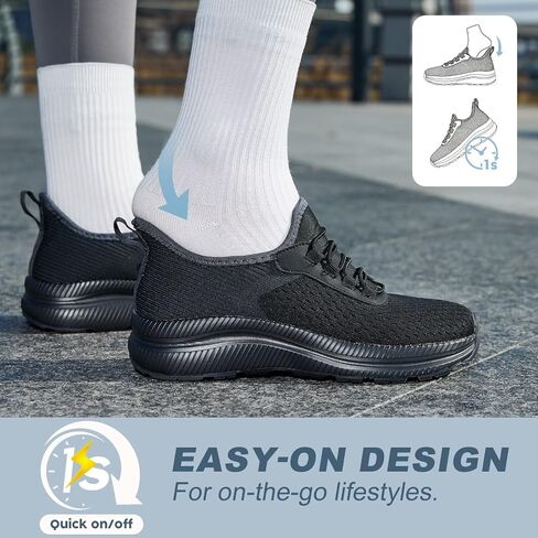 ZYEN Women's Slip-On Walking Running Shoes Lightweight Breathable Mesh Sneakers with Non-Slip EVA Sole for Gym, Workout & Casual Daily Wear in Saudi Arabia