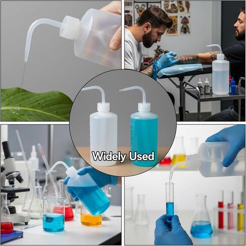 2 Pack Squeeze Bottles for Liquids, 500ml/16oz PET Squirt Bottles for Cleaning, Plant Watering, Leak-Proof Wash Bottle With Measurement Scale and Angled Nozzle for Lab Use in Saudi Arabia