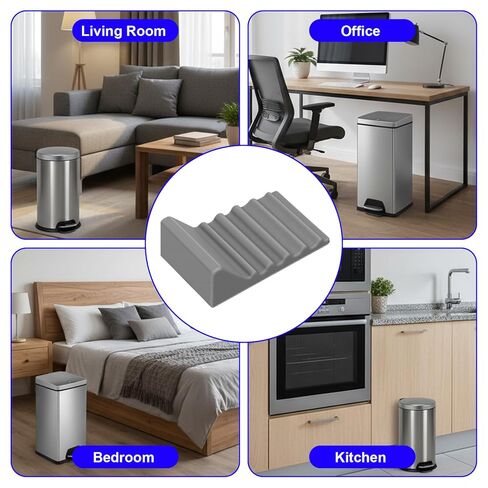 Trash Can Wall Protector 4 Pcs Heavy Duty Silicone Bumper Guards for Round & Square Garbage Bins No-Drill Wall Protector for Kitchen Office Gray in Saudi Arabia