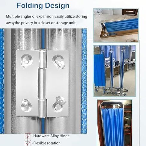 6ft Tall Medical Room Divider, Rotating Privacy Screen for Hospital, Classroom & Dorm - 5-Panel Waterproof Fabric with Universal Wheels for Easy Mobility in Saudi Arabia