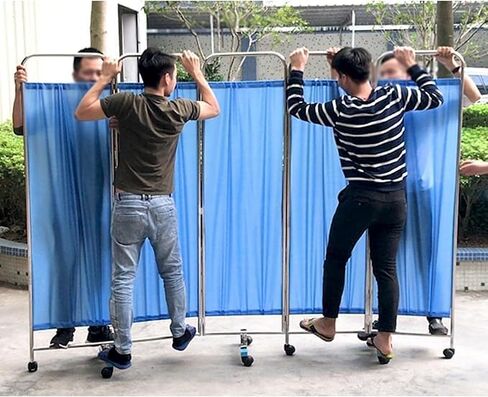 6ft Tall Medical Room Divider, Rotating Privacy Screen for Hospital, Classroom & Dorm - 5-Panel Waterproof Fabric with Universal Wheels for Easy Mobility in Saudi Arabia