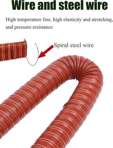 Heat Resistant Flex Hose Fiberglass Ducting - Steel Wire Reinforced Flexible Duct for Industrial Dryer Vent(7cm/2.76in,100cm/39.37in) in Saudi Arabia