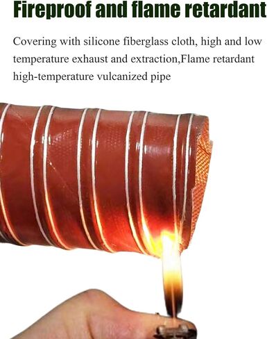 Heat Resistant Flex Hose Fiberglass Ducting - Steel Wire Reinforced Flexible Duct for Industrial Dryer Vent(7cm/2.76in,100cm/39.37in) in Saudi Arabia