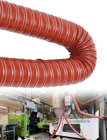 Fire Retardant Industrial Flex Ducting - Silicone Coated Steel Wire Reinforced Hose for Fume Extraction Dryer Vent(5.1cm/2.01in,200cm) in Saudi Arabia