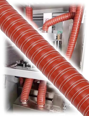 High Temperature Silicone Flex Ducting Steel Wire Reinforced Fiberglass Hose for Extractor Fan Fume Exhaust(6.69in/17cm,157.48in/400cm) in Saudi Arabia