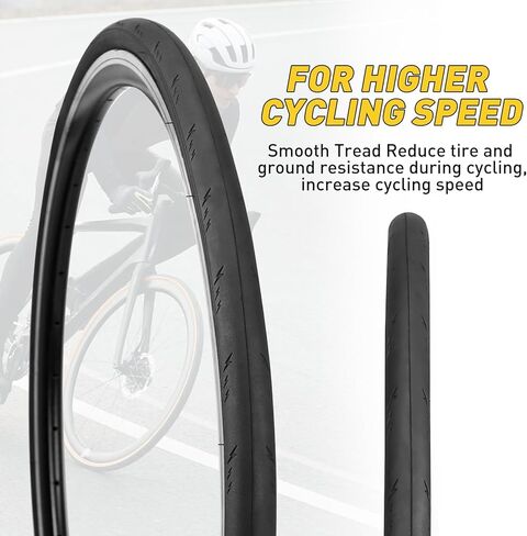 700x25c & 700x28c Road Bike Tire Set– 2 High-Performance Tires + 2 Butyl Inner Tubes + 2 Tire Levers – Lightning Tread Pattern, FV48mm Valve，for Road Bike/City Bike/Gravel Bike in Saudi Arabia