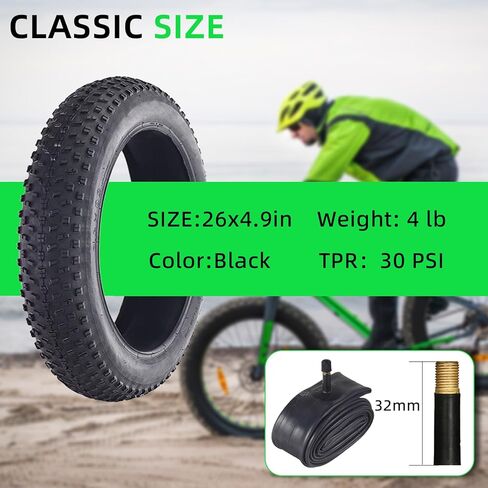 26 x 4.0/26 x 4.9 Inch Fat Tire Bike with Inner Tubes Kit:Replacement Adult Electric Bike Tire and Folding Inner Tube Set Compatible Wide Mountain Snow Tires,2 Pcs in Saudi Arabia