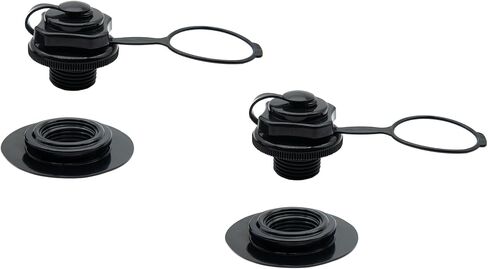 2 Set Inflatable Boat Air Valve Black Plastic Air Valve Towable Tube Plug with Base for Most Inflatable Boat Kayak (24 mm) in Saudi Arabia