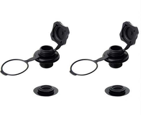 2 Set Inflatable Boat Air Valve Black Plastic Air Valve Towable Tube Plug with Base for Most Inflatable Boat Kayak (24 mm) in Saudi Arabia