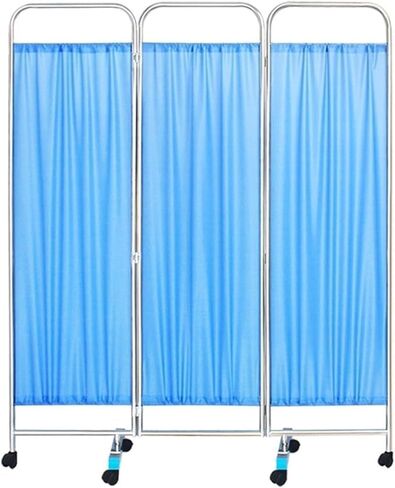 Foldable Privacy Screen Room Divider - Freestanding 3-Panel Partition with Waterproof Nylon Silk for Hospitals, Spas, Labs - Mobile Bed Separator, Privacy Partitions in Saudi Arabia
