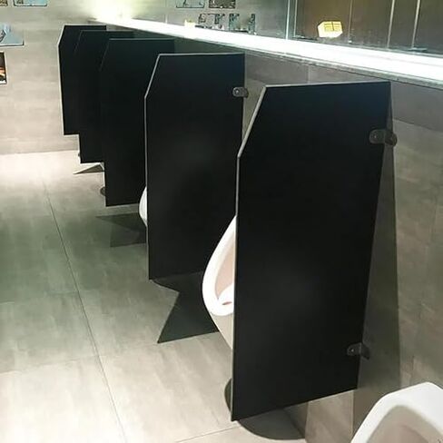 Wall-Mounted Men's Urinal Screen - 3 Pack, Black Toilet Partition for Commercial Public Toilets, Ideal for Schools, Shopping Malls, Restrooms, Durable & Easy to Install in Saudi Arabia