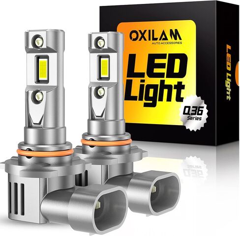 مجموعة مصابيح الإضاءة OXILAM H11 9005، 70000 لومن 900% أكثر سطوعًا 6500 كلفن ضوء أبيض بارد، H11-H9-H8 9005-HB3 استبدال هالوجين ضوء الضباب DRL مقاس 1:1، تصميم لاسلكي، IP68 مقاوم للماء، حزمة من 4 in Kuwait