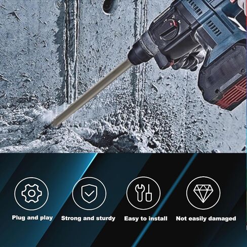 لقمة مطرقة هوائية، 1 بوصة OD × 18 بوصة لقم مطرقة هواء طويلة، أداة هوائية ساق 0.401 بوصة مناسبة لمطرقة الهواء، سبائك فولاذ Cr-Mo in Kuwait