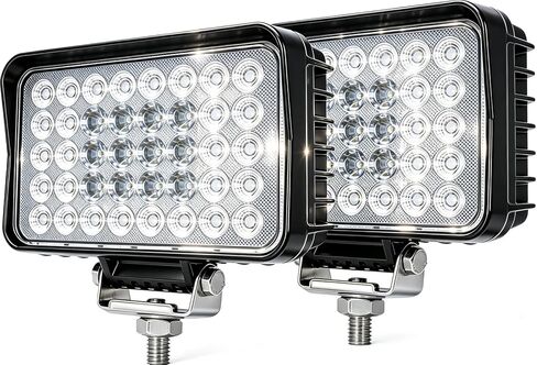 2 حزمة فائقة السطوع 80 وات LED ضوء العمل 12 فولت/24 فولت، مجموعة مربعة من الفيضانات بقيادة شريط المصباح الأمامي مقاوم للماء، 6500 كلفن، للمعدات الثقيلة للطرق الوعرة شاحنة جرار عربة الجولف UTV ATV قارب in Kuwait