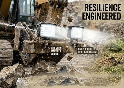 2 حزمة فائقة السطوع 80 وات LED ضوء العمل 12 فولت/24 فولت، مجموعة مربعة من الفيضانات بقيادة شريط المصباح الأمامي مقاوم للماء، 6500 كلفن، للمعدات الثقيلة للطرق الوعرة شاحنة جرار عربة الجولف UTV ATV قارب in Kuwait