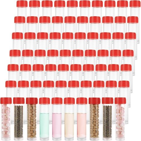 100 PCS Plastic Test Tubes with Caps 30 ml Plastic Vials with Caps 30 ml Transparent Test Tubes with Lids for Laboratory, Scientific Experiments, Liquid Storage in Saudi Arabia
