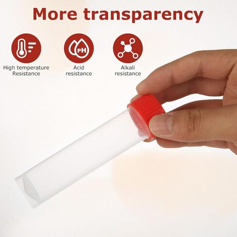 100 PCS Plastic Test Tubes with Caps 30 ml Plastic Vials with Caps 30 ml Transparent Test Tubes with Lids for Laboratory, Scientific Experiments, Liquid Storage in Saudi Arabia