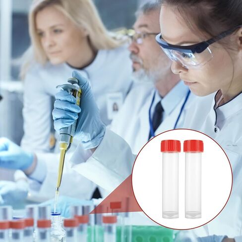 100 PCS Plastic Test Tubes with Caps 30 ml Plastic Vials with Caps 30 ml Transparent Test Tubes with Lids for Laboratory, Scientific Experiments, Liquid Storage in Saudi Arabia