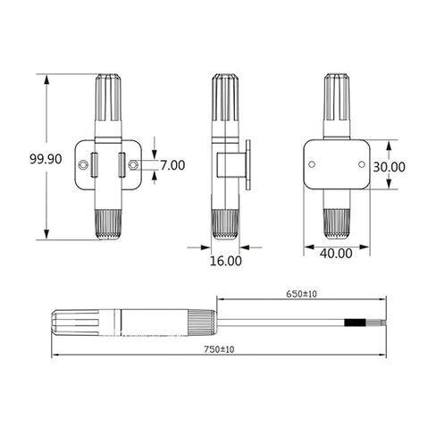 AM2315C كابل استشعار درجة الحرارة والرطوبة الرقمي مثبت على الحائط IIC I2C in Kuwait