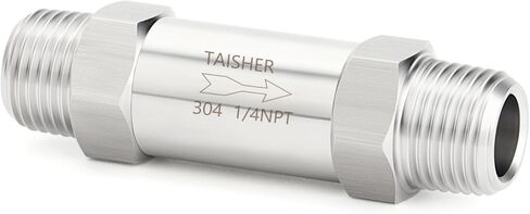 TAISHER 1PCS 304 Stainless Steel 1/4" NPT Male Check Valve,Backflow Prevention,One Way Non-Return Check Valves in Saudi Arabia