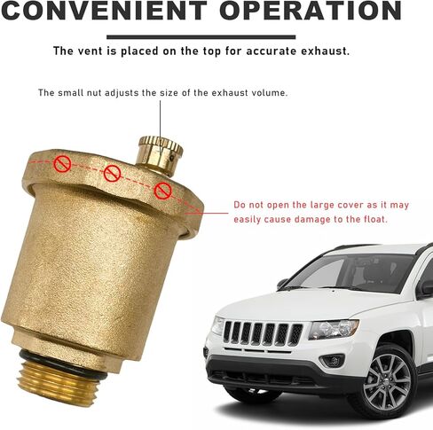 KVAEY Brass Automatic Float Valve, 1/2" Male NPT Thread Brass Air Bleeder Release Vent Valve, Automatic Air Bleed Vent with Male Thread for Hot Water Radiator Boiler Heat System (1/2") in Saudi Arabia