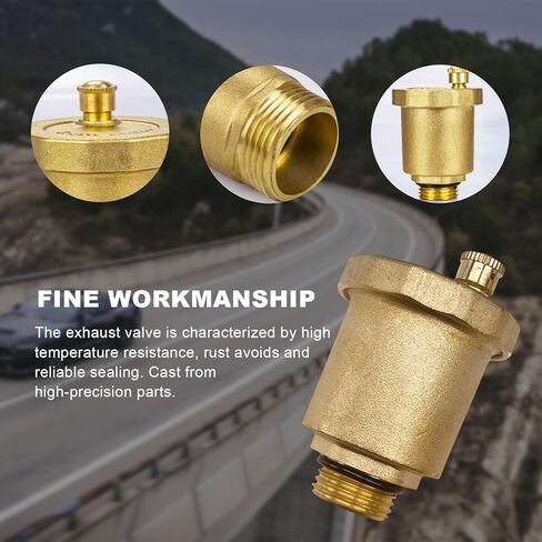 KVAEY Brass Automatic Float Valve, 1/2" Male NPT Thread Brass Air Bleeder Release Vent Valve, Automatic Air Bleed Vent with Male Thread for Hot Water Radiator Boiler Heat System (1/2") in Saudi Arabia