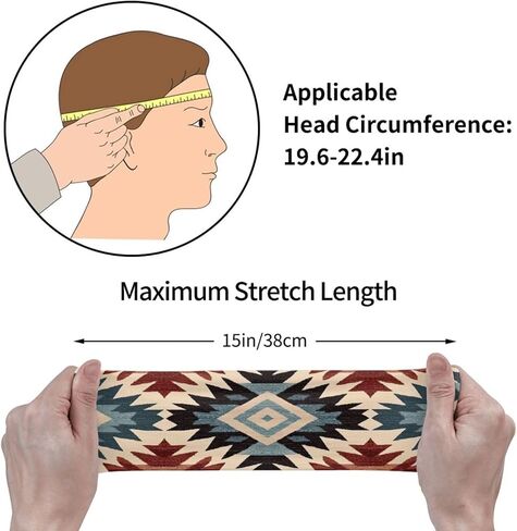 Native American Southwestern Navajo Art Sports Fitness Headband, Sweat Resistant Headband, Hair Band, Breathable Sweat Wicking Fitness Equipment Headbands for Women Men in Saudi Arabia