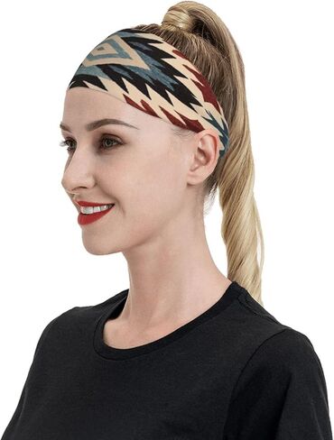 Native American Southwestern Navajo Art Sports Fitness Headband, Sweat Resistant Headband, Hair Band, Breathable Sweat Wicking Fitness Equipment Headbands for Women Men in Saudi Arabia