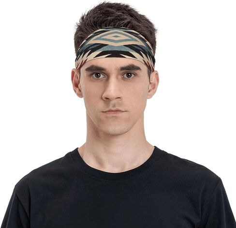 Native American Southwestern Navajo Art Sports Fitness Headband, Sweat Resistant Headband, Hair Band, Breathable Sweat Wicking Fitness Equipment Headbands for Women Men in Saudi Arabia