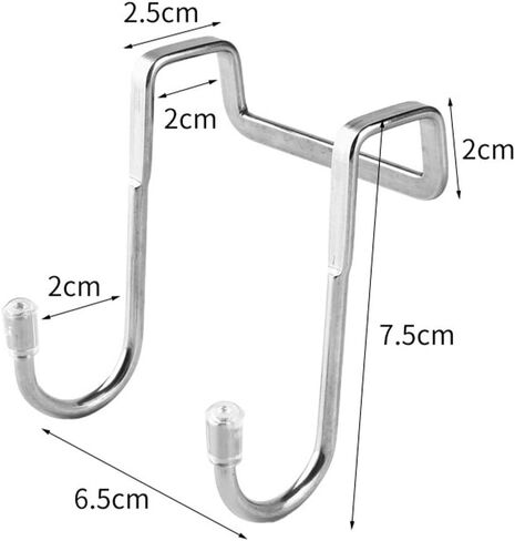 3 Pieces Heavy Duty Dual-Hooks Door Hooks Cabinet Organizer Hanger for Towels, Clothes, Hats and Bags Use in Bathroom, Bedroom, Kitchen(Silver) in Saudi Arabia