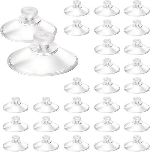 30Pcs 20mm/0.79" Furniture Desk Glass Transparent Anti-Collision Suction Cups Small Rubber Suction Cups for Glass Table Tops, Furniture, Desk, Bumper Protection Without Hooks in Saudi Arabia