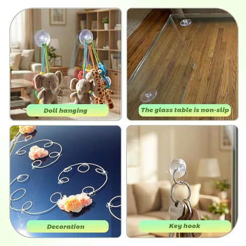 30Pcs 20mm/0.79" Furniture Desk Glass Transparent Anti-Collision Suction Cups Small Rubber Suction Cups for Glass Table Tops, Furniture, Desk, Bumper Protection Without Hooks in Saudi Arabia