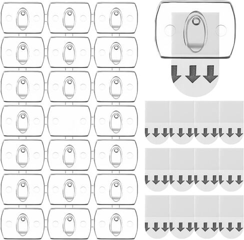 60Pcs Mini Adhesive Hooks, Light Clips for Hanging, Removable Clear Mini Lights Strip Clip for Wall, Indoor, Festival Decoration in Saudi Arabia