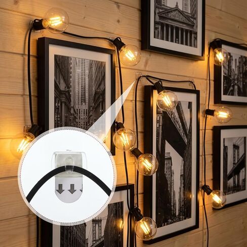 60Pcs Mini Adhesive Hooks, Light Clips for Hanging, Removable Clear Mini Lights Strip Clip for Wall, Indoor, Festival Decoration in Saudi Arabia