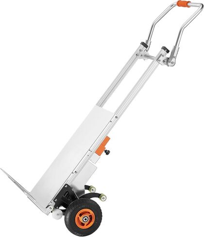 VEVOR Electric Stair Climbing Dolly, 440lbs Capacity Electric Stair Climbing Hand Trucks with 157.5in Rope & Folding Handle, Heavy Duty Stair Climber for Warehouse Logistics, Moving Furniture(Silver) in Saudi Arabia