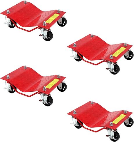 Car Dolly Set of 2-4000 LBS Capacity Heavy Duty Wheel Dollies for Moving Vehicles - 3" Steel Wheels with Tire Protection - Fits Cars, SUVs, Trucks & ATVs - Garage & Repair Shop in Saudi Arabia