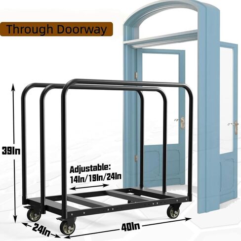 Folding Table Cart, Heavy Duty Drywall Cart 1800 LBS&10 Table Capacity,Table Dolly with 4" PU Swivel Wheels for Moving Lumber, Folding Table, Sheetrock, for Party Events, Hotel, Factory, Warehouse in Saudi Arabia