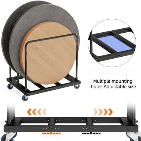 Folding Table Cart, Heavy Duty Drywall Cart 1800 LBS&10 Table Capacity,Table Dolly with 4" PU Swivel Wheels for Moving Lumber, Folding Table, Sheetrock, for Party Events, Hotel, Factory, Warehouse in Saudi Arabia