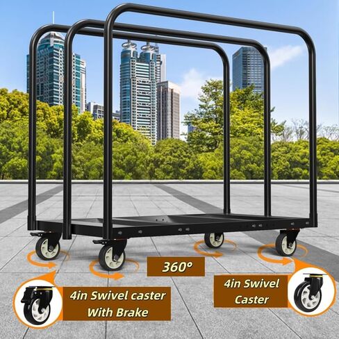 Folding Table Cart, Heavy Duty Drywall Cart 1800 LBS&10 Table Capacity,Table Dolly with 4" PU Swivel Wheels for Moving Lumber, Folding Table, Sheetrock, for Party Events, Hotel, Factory, Warehouse in Saudi Arabia
