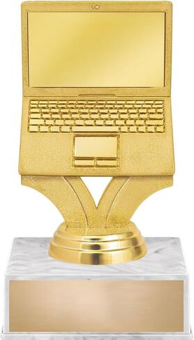 Crown Awards Computer Trophy, 6" Computer Trophy On White Luxury Trophy Base in Saudi Arabia