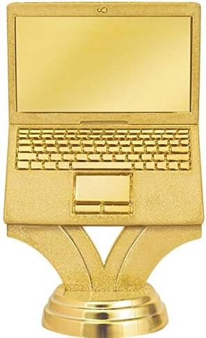 Crown Awards Computer Trophy, 6" Computer Trophy On White Luxury Trophy Base in Saudi Arabia
