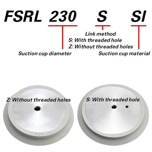 Industrial Silicone Suction Cup, 170/230/290mm Heavy-Duty Vacuum Gripper for Robotic Arm and Automation(FSRL-290-S-SCS) in Saudi Arabia
